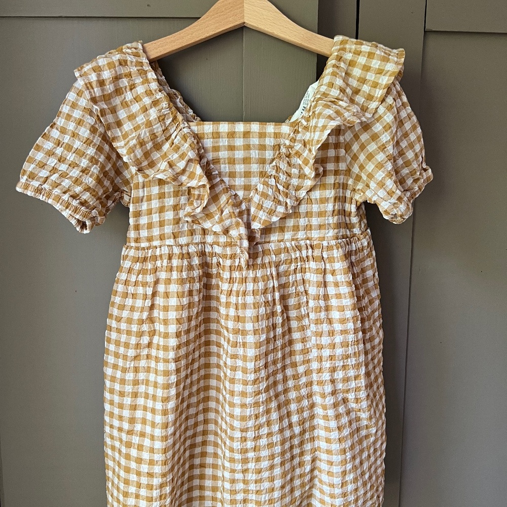 H&M mustard gingham dress